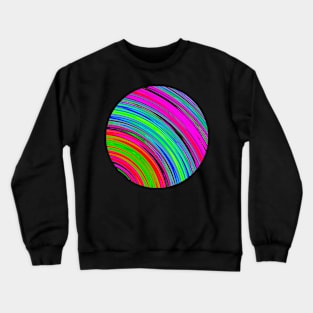 Colorful Vibrant Curved Stripes Crewneck Sweatshirt